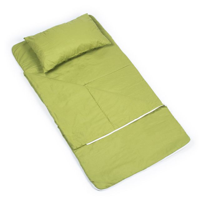 Sac de dormit de bumbac cu perna si fermoar 140x75 cm Nativo Dreams Verde PMICNAT-D/SDK-VERDE