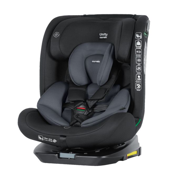 Scaun auto rotativ 360°, SPS, Top Tether, Carrello UNITY i-SIZE 40-150 cm ISOFIX Accord Grey PMICCRL-17010-ACGREY