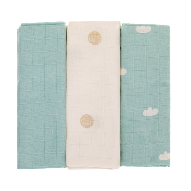 Scutece din muselina dots, 50% bambus si 50% bumbac, 3/set 75x75 cm Fillikid