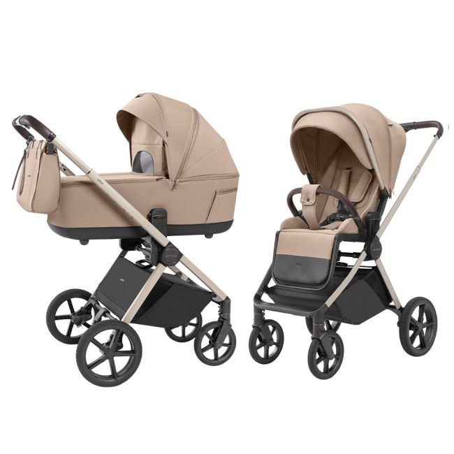 Carucior 2 in 1, reversibil, protectie UV SPF 50, 2 in 1 Carrello Ultra 2025 Floral Beige PMICCRL-6527-FLBEIGE