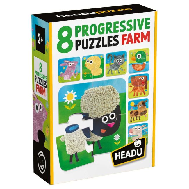 Headu - 8 puzzleuri progresive animale de la ferma ARTHE55515
