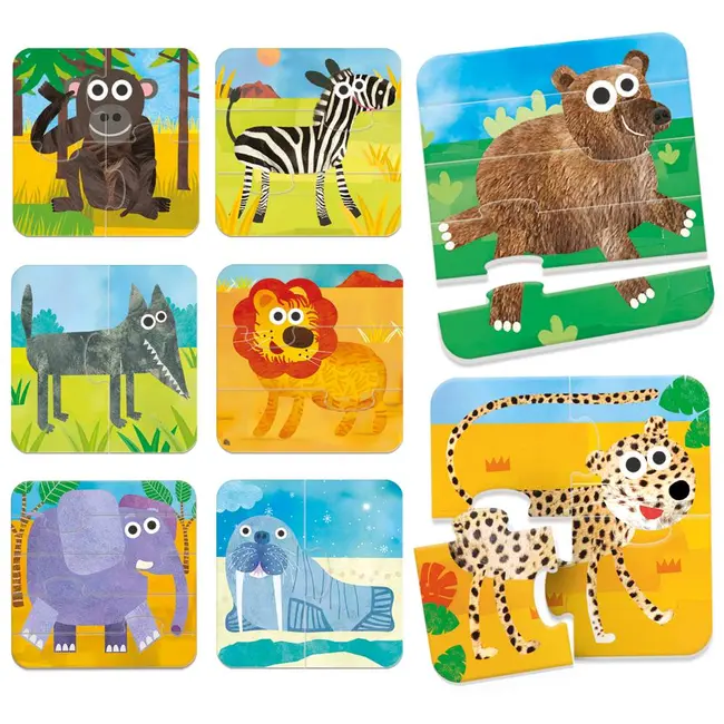 Headu - 8 puzzleuri progresive animale salbatice ARTHE55607