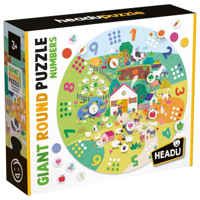 Headu - Puzzle mare rotund cu numere ARTHE55621