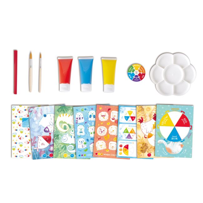Kit pictura cu mix de culori pentru copii - 16 piese