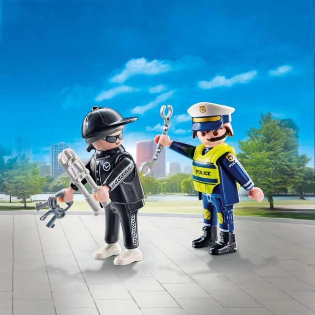 Playmobil - Set 2 figurine Politist si hot ARTPM71804