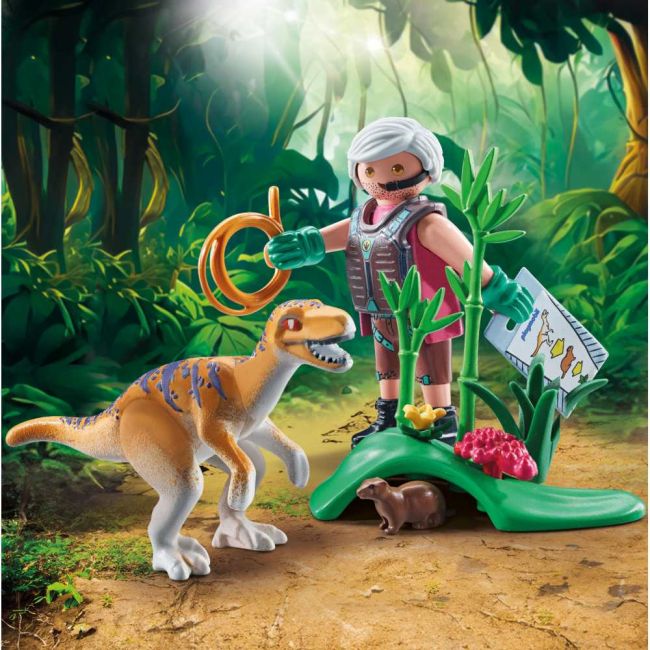 Playmobil - Velociraptor si cercetator Playmobil ARTPM71823