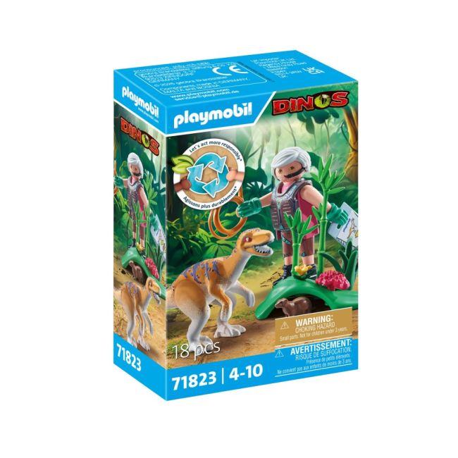 Playmobil - Velociraptor si cercetator Playmobil ARTPM71823