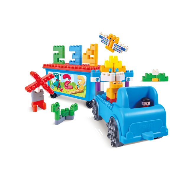 PolyM - Camion cu remorca creativ pentru copii (114 piese)