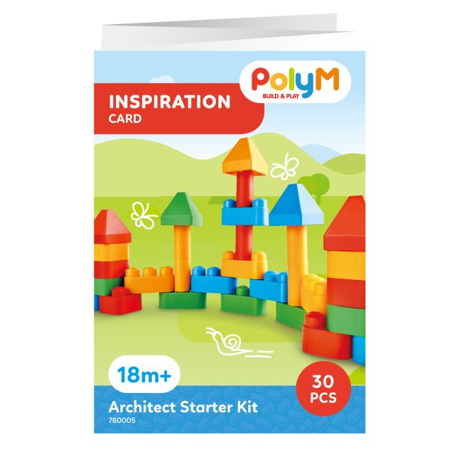 PolyM - Kit de constructie arhitectura pentru copii (30 piese)