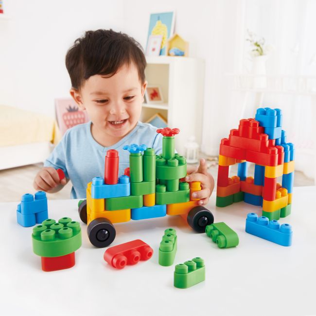 PolyM - Kit de constructor creativ pentru copii (80 piese)