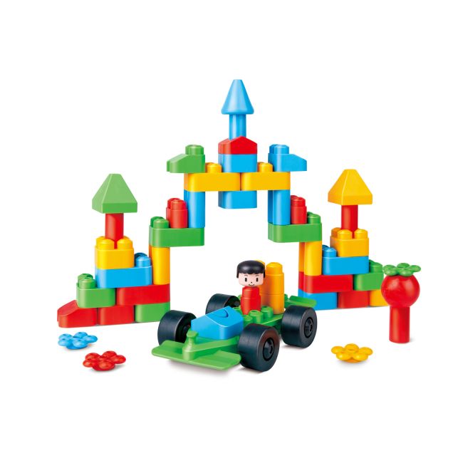 PolyM - Kit de construit Orasul Creativ de jucarie (50 piese)