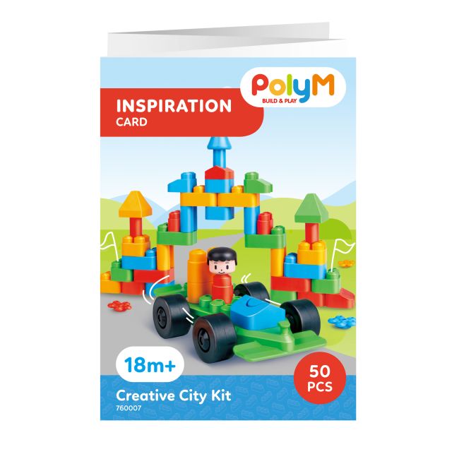 PolyM - Kit de construit Orasul Creativ de jucarie (50 piese)