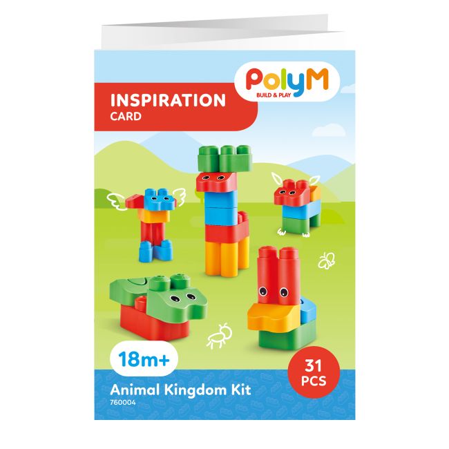 PolyM - Set constructie gradina zoologica pentru copii (31 piese)