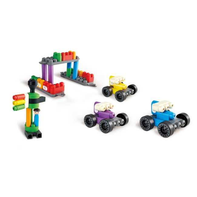PolyM - Tren colorat de jucarie (63 piese)