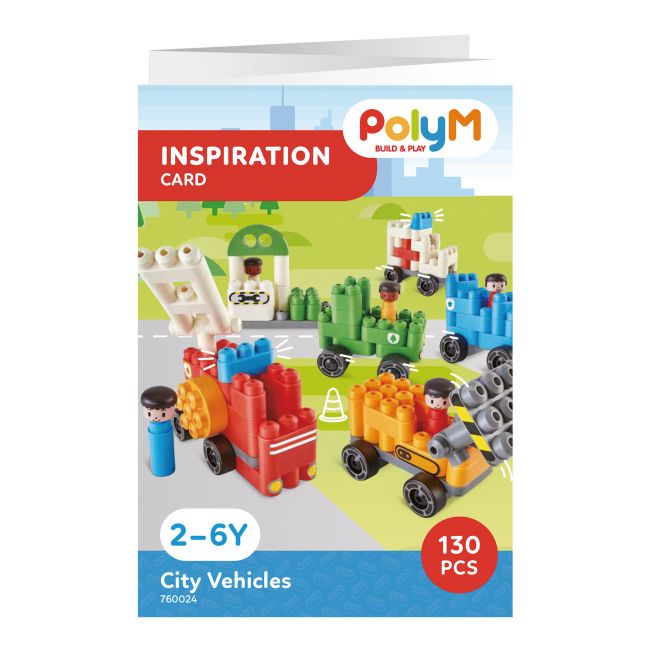 PolyM - Vehicule de jucarie pentru copii (130 piese)