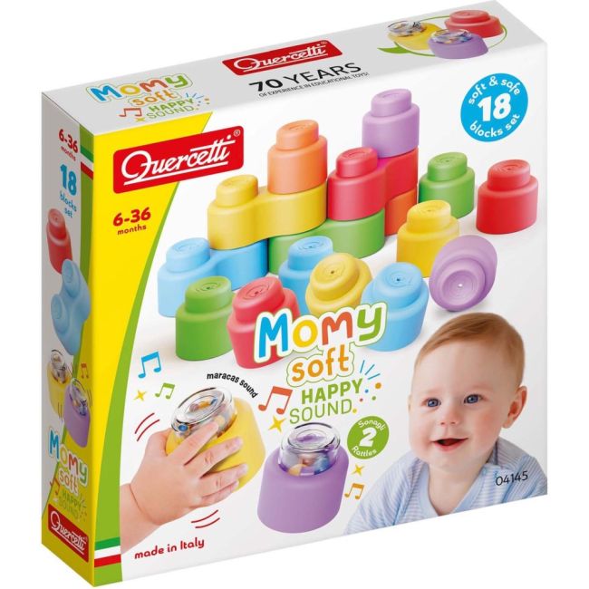 Set blocuri moi Quercetti Momy Soft Happy Sound 18 piese ERFQ04145