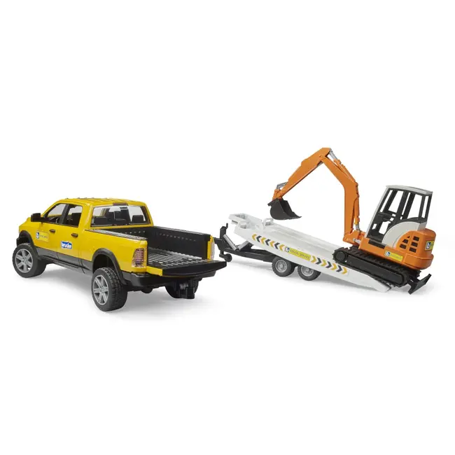 Bruder Masina RAM 2500 cu remorca si mini excavator ARTBR02546