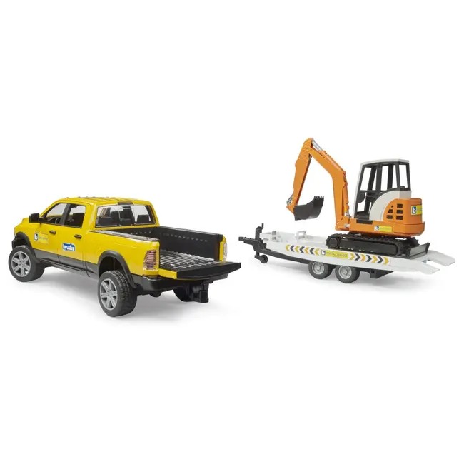 Bruder Masina RAM 2500 cu remorca si mini excavator ARTBR02546