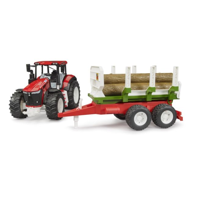 Bruder Tractor Roadmax cu remorca forestiera si 3 busteni ARTBR03453