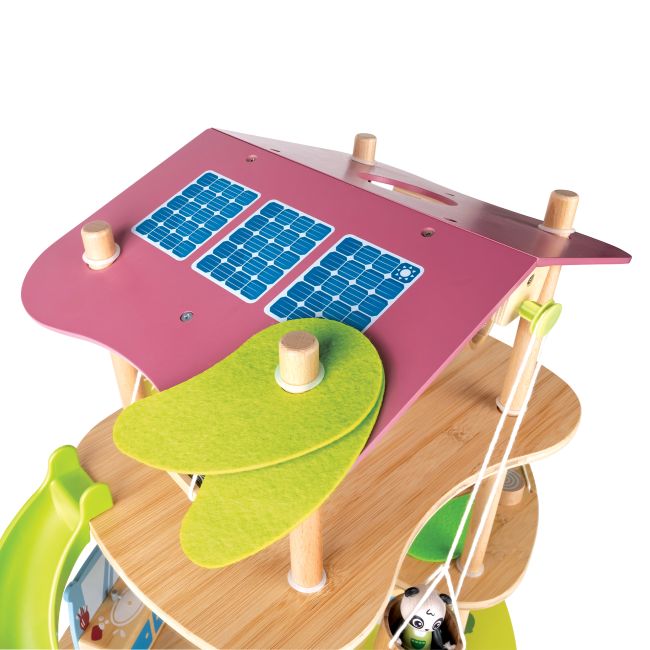 Jucarie din bambus - Casa ursilor Panda (25 piese)
