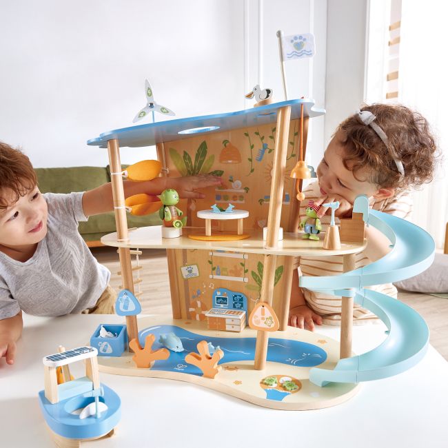 Jucarie din lemn - Set de joaca salvarea oceanelor (48 piese)