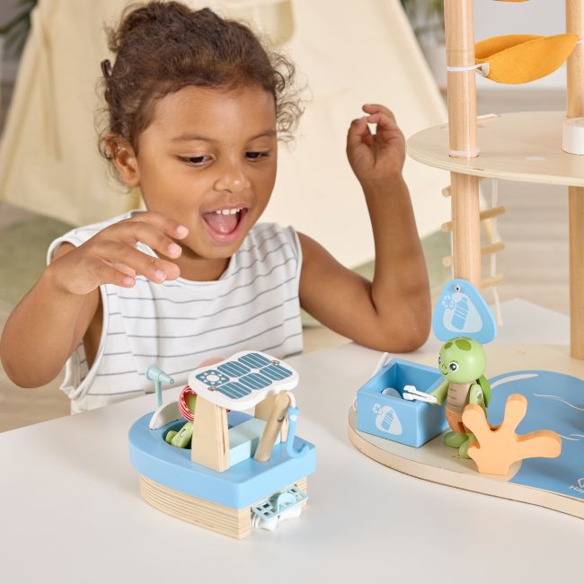 Jucarie din lemn - Set de joaca salvarea oceanelor (48 piese)