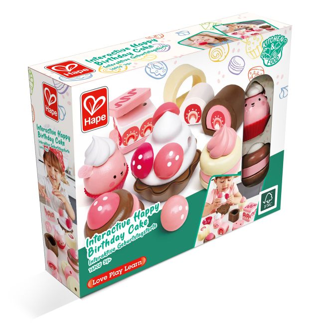 Jucarie din lemn - Set desert cu capsuni (7 piese)