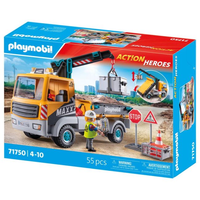 Playmobil - Camion de constructii cu macara Playmobil ARTPM71750