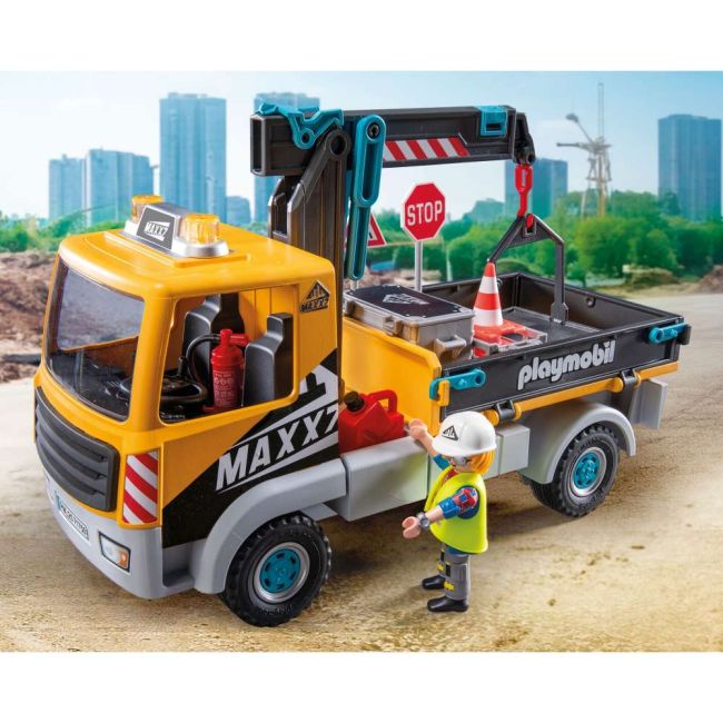Playmobil - Camion de constructii cu macara Playmobil ARTPM71750