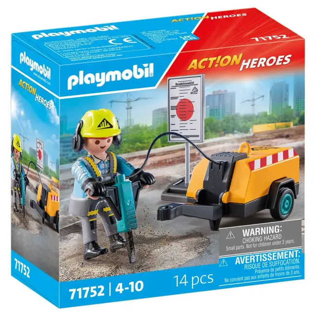 Playmobil - Muncitor cu ciocan demolator Playmobil ARTPM71752