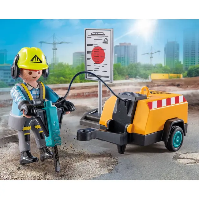 Playmobil - Muncitor cu ciocan demolator Playmobil ARTPM71752