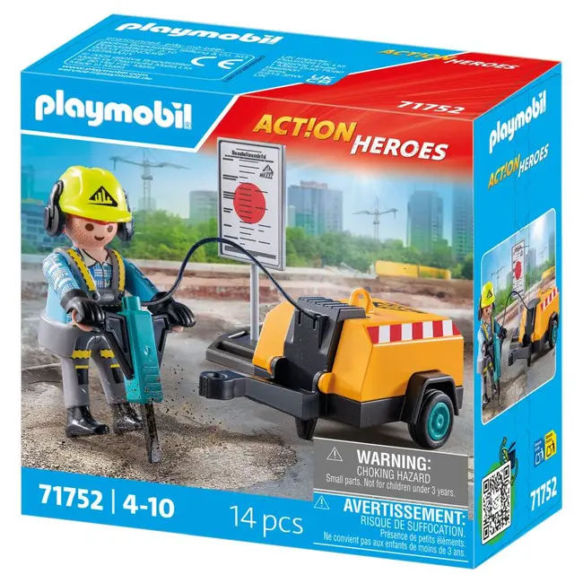 Playmobil - Muncitor cu ciocan demolator Playmobil ARTPM71752