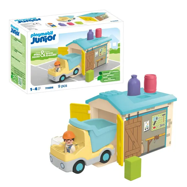 Playmobil Junior - Camion cu garaj de sortare ARTPM71686