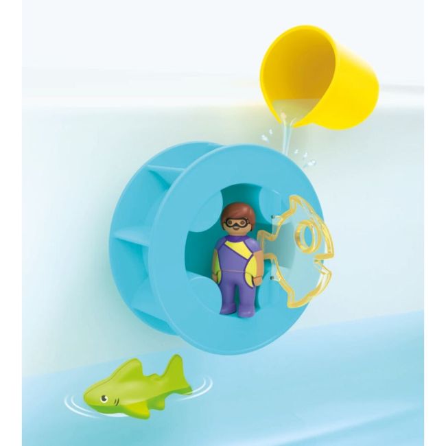 Playmobil Junior Aqua - Roata de apa cu pui de rechin ARTPM71688