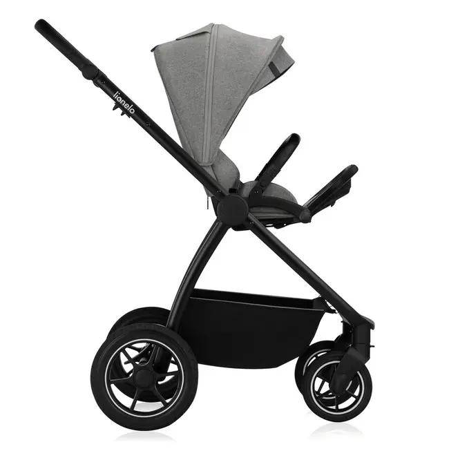 Carucior 3 in 1, Lionelo, Meril, Cu landou de dimensiune XL, Reversibil, Cu scoica auto testata ADAC, Cu accesorii, Pana la 22 kg, Conform cu EN1888-1 EN1888-2, EN1466, Gri BYNLO-MERIL_3IN1_GREY_STONE