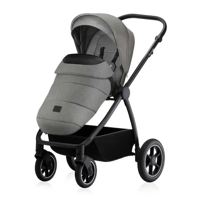 Carucior 3 in 1, Lionelo, Meril, Cu landou de dimensiune XL, Reversibil, Cu scoica auto testata ADAC, Cu accesorii, Pana la 22 kg, Conform cu EN1888-1 EN1888-2, EN1466, Gri BYNLO-MERIL_3IN1_GREY_STONE