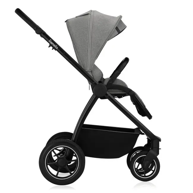 Carucior 3 in 1, Lionelo, Meril, Cu landou de dimensiune XL, Reversibil, Cu scoica auto testata ADAC, Cu accesorii, Pana la 22 kg, Conform cu EN1888-1 EN1888-2, EN1466, Gri BYNLO-MERIL_3IN1_GREY_STONE