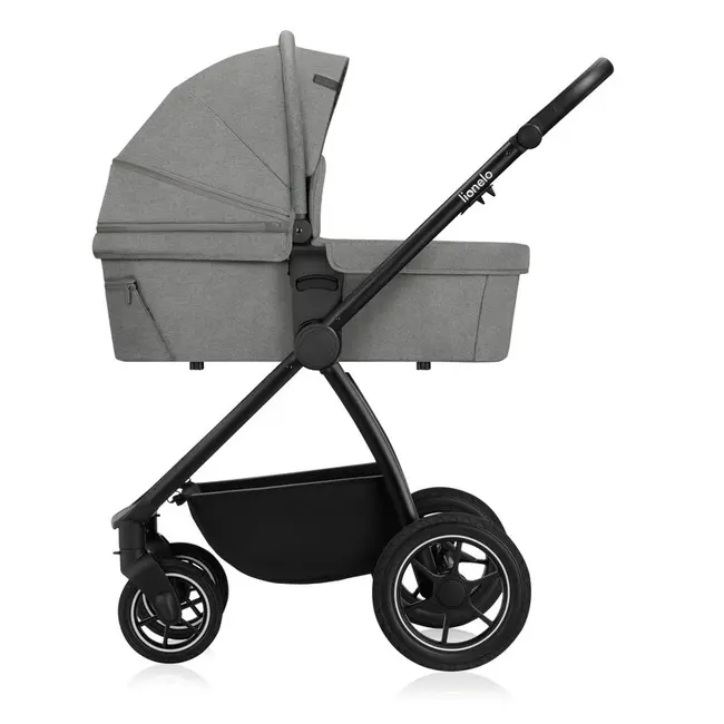 Carucior 3 in 1, Lionelo, Meril, Cu landou de dimensiune XL, Reversibil, Cu scoica auto testata ADAC, Cu accesorii, Pana la 22 kg, Conform cu EN1888-1 EN1888-2, EN1466, Gri BYNLO-MERIL_3IN1_GREY_STONE