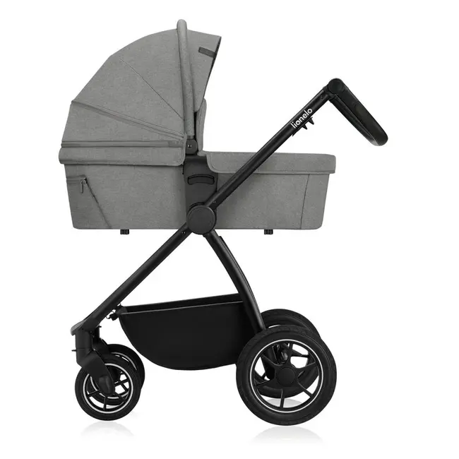Carucior 3 in 1, Lionelo, Meril, Cu landou de dimensiune XL, Reversibil, Cu scoica auto testata ADAC, Cu accesorii, Pana la 22 kg, Conform cu EN1888-1 EN1888-2, EN1466, Gri BYNLO-MERIL_3IN1_GREY_STONE