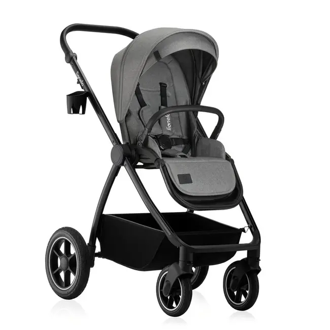 Carucior 3 in 1, Lionelo, Meril, Cu landou de dimensiune XL, Reversibil, Cu scoica auto testata ADAC, Cu accesorii, Pana la 22 kg, Conform cu EN1888-1 EN1888-2, EN1466, Gri BYNLO-MERIL_3IN1_GREY_STONE