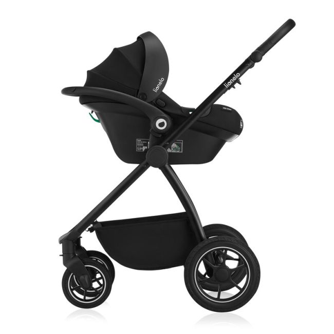 Carucior 3 in 1, Lionelo, Meril, Cu landou de dimensiune XL, Reversibil, Cu scoica auto testata ADAC, Cu accesorii, Pana la 22 kg, Conform cu EN1888-1 EN1888-2, EN1466, Negru BYNLO-MERIL_3IN1_BLACK_ONYX