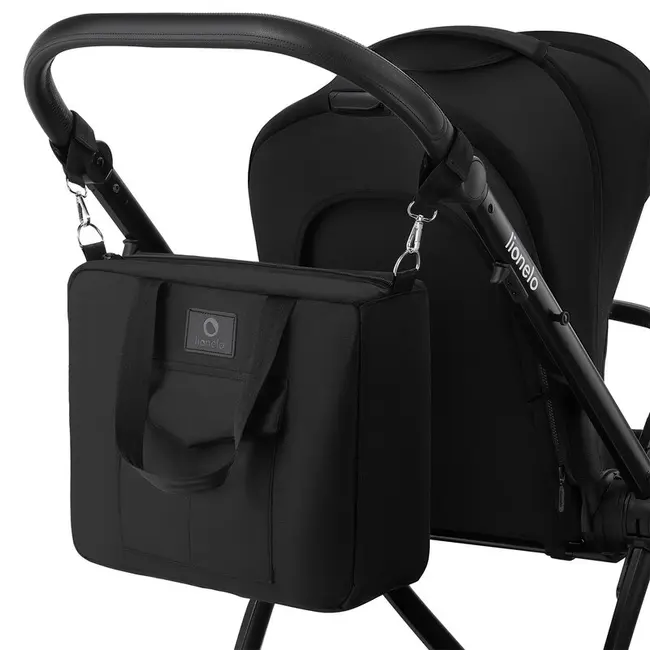 Carucior 3 in 1, Lionelo, Meril, Cu landou de dimensiune XL, Reversibil, Cu scoica auto testata ADAC, Cu accesorii, Pana la 22 kg, Conform cu EN1888-1 EN1888-2, EN1466, Negru BYNLO-MERIL_3IN1_BLACK_ONYX