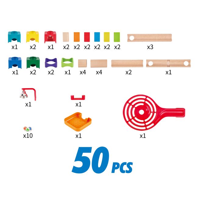 Jucarie din lemn - Marble Run Crazy Rollers (50 piese)