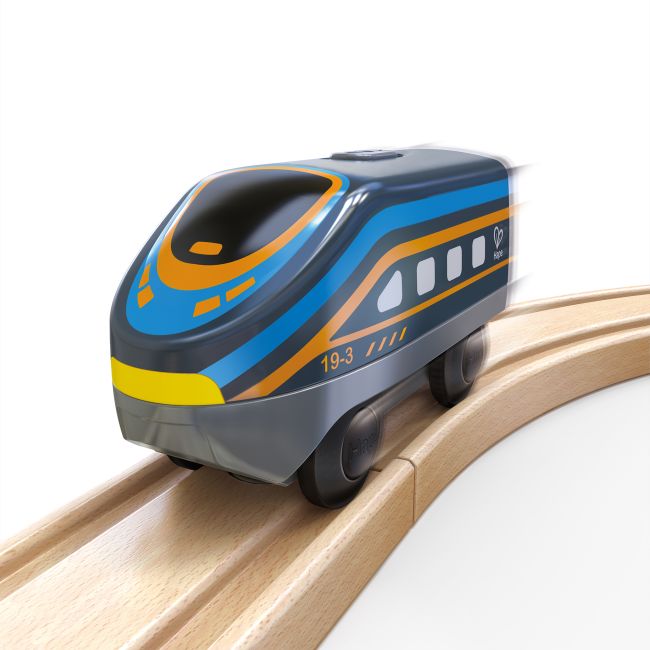 Locomotiva neagra de jucarie cu baterii pentru copii