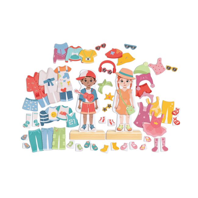Puzzle magnetic de imbracare (68 piese)
