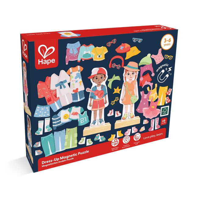 Puzzle magnetic de imbracare (68 piese)