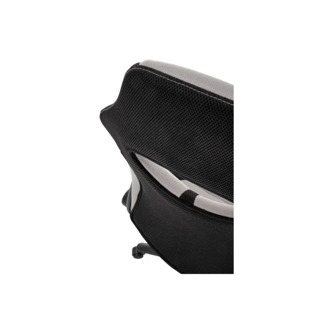 Scaun birou copii hm bloom, stofa/mesh, baza polipropilena, mecanism de balans, cotiere rabatabile, gri/negru drm10050