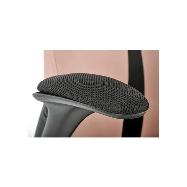 Scaun birou copii hm bloom, stofa/mesh, baza polipropilena, mecanism de balans, cotiere rabatabile, rotatie 360°, roz/negru drm10051