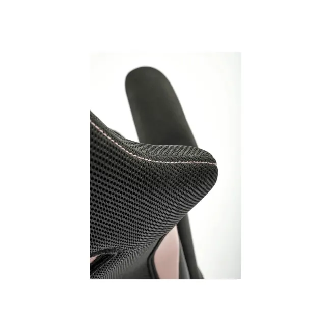 Scaun birou copii HM Bloom, stofa/mesh, baza polipropilena, mecanism de balans, cotiere rabatabile, rotatie 360°, Roz/Negru DRM10051