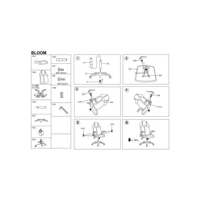 Scaun birou copii hm bloom, stofa/mesh, baza polipropilena, mecanism de balans, cotiere rabatabile, rotatie 360°, roz/negru drm10051